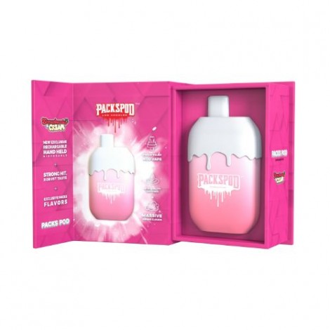 Packwood Packspod 5000 - Disposable Vape Device - Strawberries & Cream